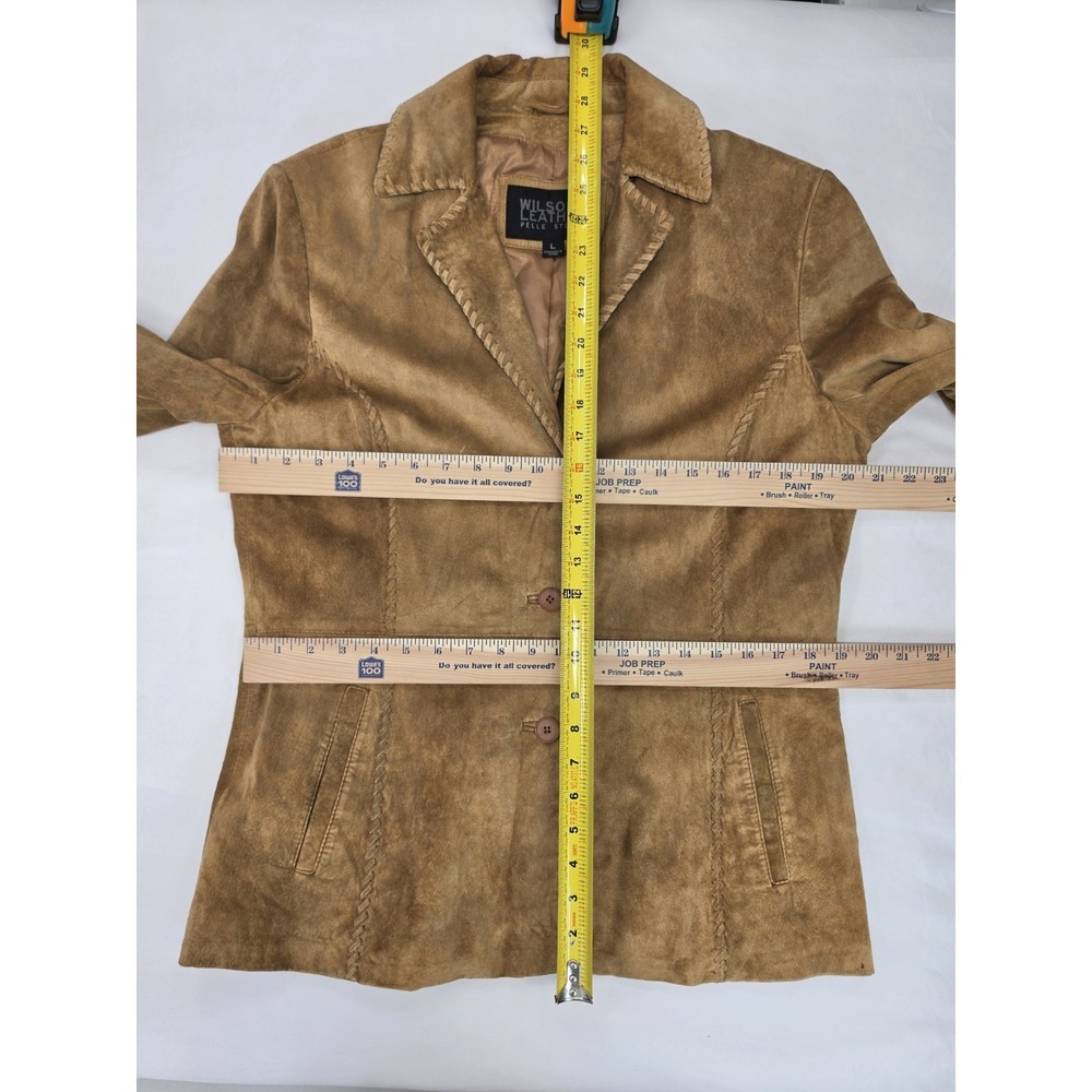 Vtg Wilsons Leather Womens L Suede Leather Jacket Western Festival Rodeo 3372 - Picture 8 of 9